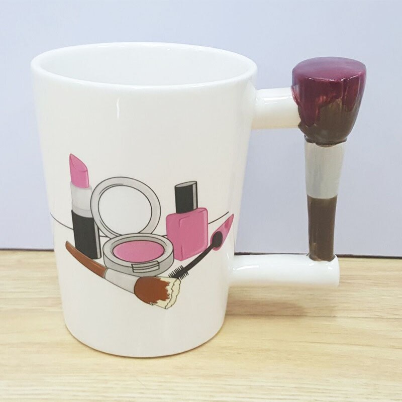 300ml Creative Ceramic Mugs Girl Tools Beauty Kit Specials Nail Polish Handle Tea Coffee Cup Personalized Mug Beauty Tool Cup