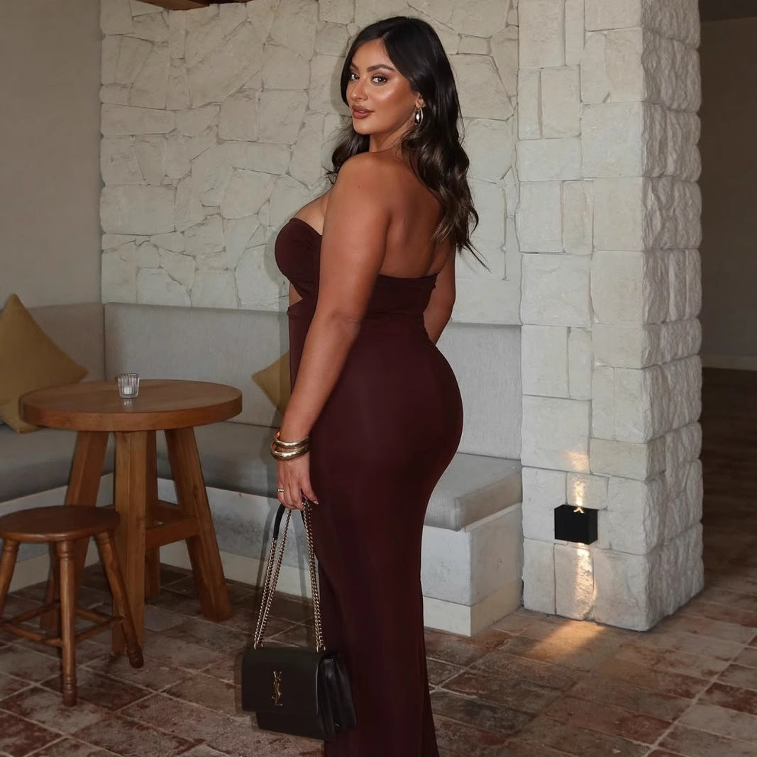 Skincare hollowed out slim fit backless