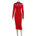 Skincare long sleeved hollow design slimming dress	Skincare long sleeved hollow design