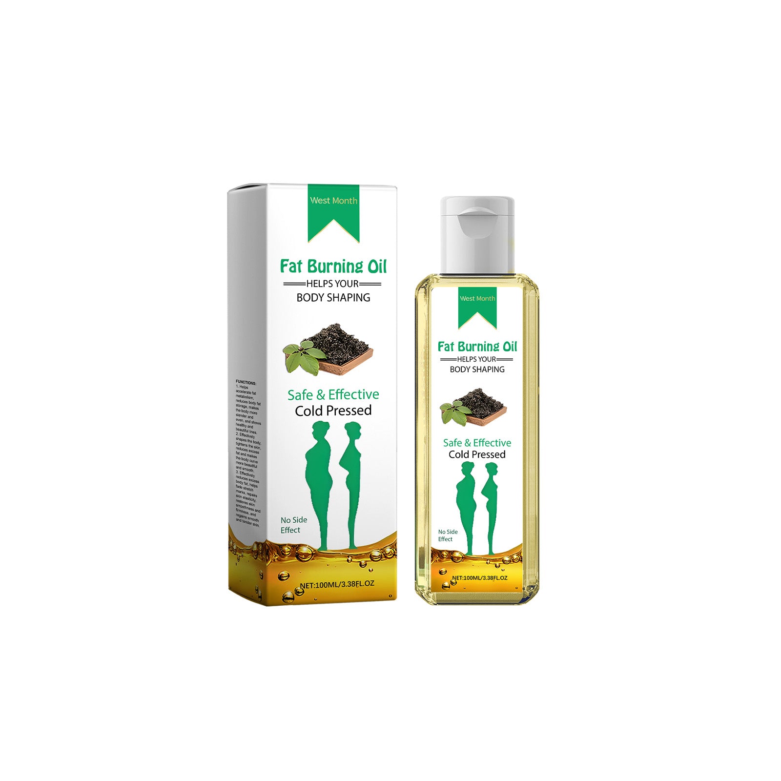 West&Month  Body Care Oil, Body Firming Massage Moisturizing Daily Skin Care Body Care Oil